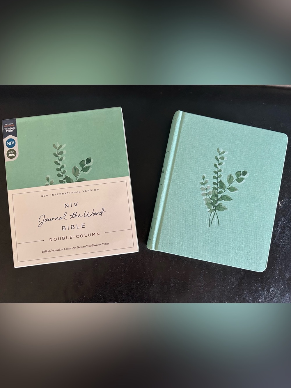 Mint Green Floral Hardcover Bible